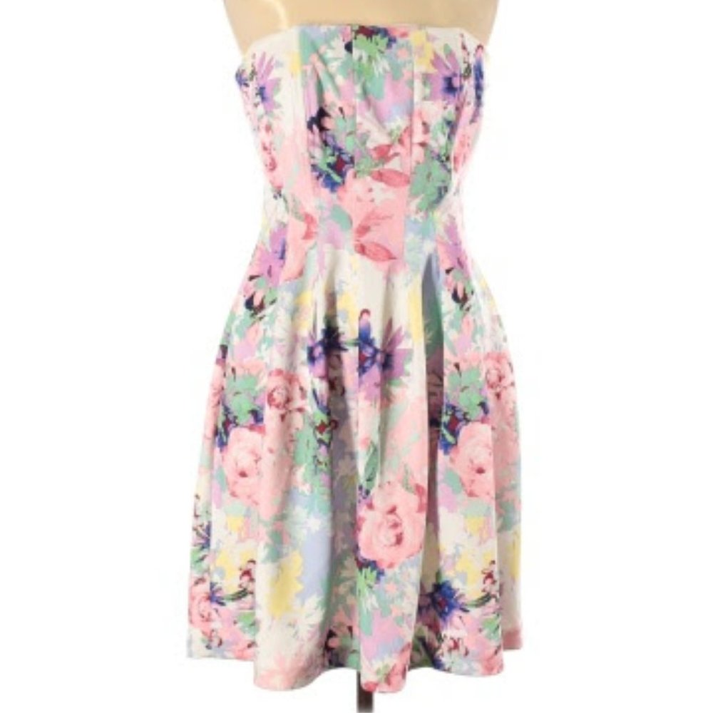 Spring Floral Formal Strapless Dress - Size large Womens NY+C